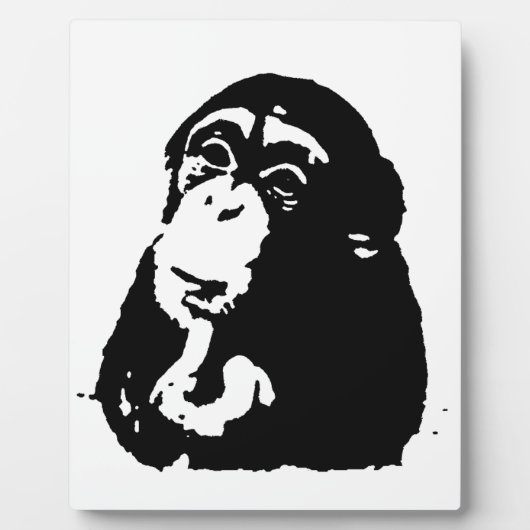 Pop Art Thinking Chimpanzee Fotoplatte (Vorderseite)