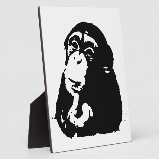 Pop Art Thinking Chimpanzee Fotoplatte (Seite)