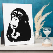 Pop Art Thinking Chimpanzee Fotoplatte (Seite)