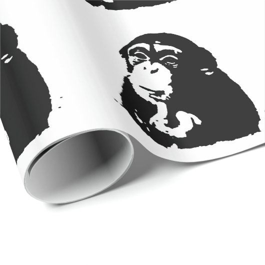Pop Art Thinking Chimpanzee Geschenkpapier (Rolleneckpunkt)