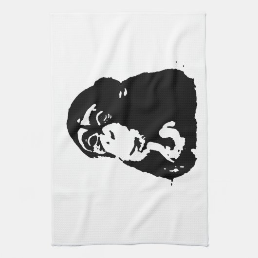 Pop Art Thinking Chimpanzee Handtuch (Vertikal)