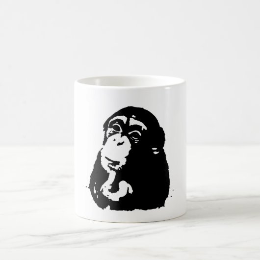 Pop Art Thinking Chimpanzee Kaffeetasse (Mittel)