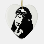 Pop Art Thinking Chimpanzee Keramik Ornament (Rechts)