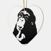 Pop Art Thinking Chimpanzee Keramik Ornament (Links)