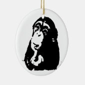 Pop Art Thinking Chimpanzee Keramikornament (Rechts)