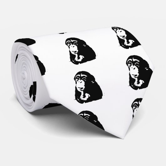 Pop Art Thinking Chimpanzee Krawatte (Gerollt)