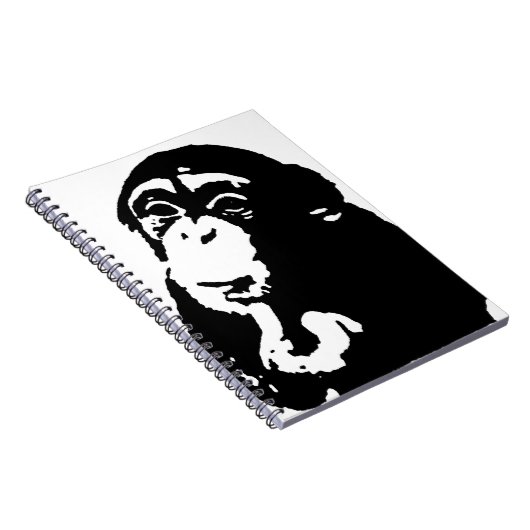 Pop Art Thinking Chimpanzee Notizblock (Rechte Seite)