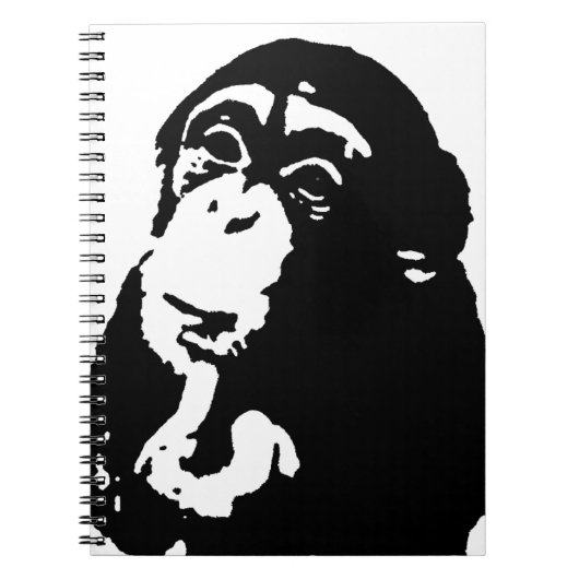 Pop Art Thinking Chimpanzee Notizblock (Vorderseite)