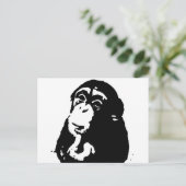 Pop Art Thinking Chimpanzee Postkarte (Stehend Vorderseite)