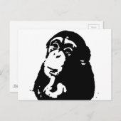 Pop Art Thinking Chimpanzee Postkarte (Vorne/Hinten)
