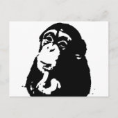 Pop Art Thinking Chimpanzee Postkarte (Vorderseite)