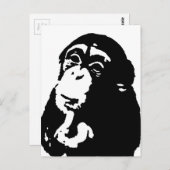 Pop Art Thinking Chimpanzee Postkarte (Vorne/Hinten)