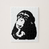 Pop Art Thinking Chimpanzee Puzzle (Vertikal)