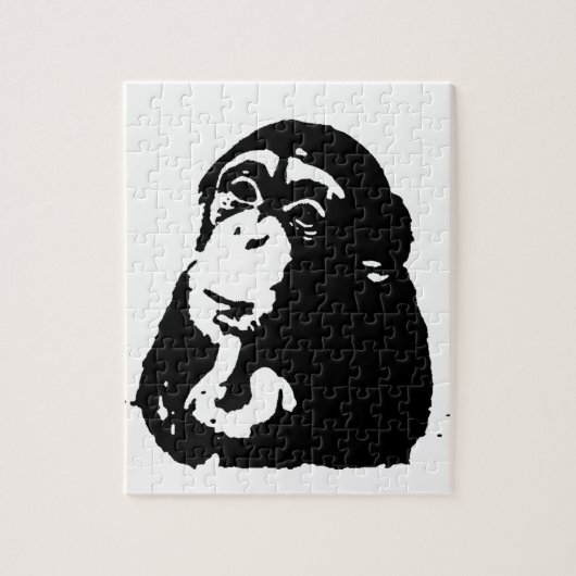 Pop Art Thinking Chimpanzee Puzzle (Vertikal)