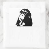 Pop Art Thinking Chimpanzee Rechteckiger Aufkleber (Tasche)