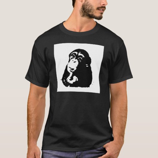 Pop Art Thinking Chimpanzee T-Shirt (Vorderseite)