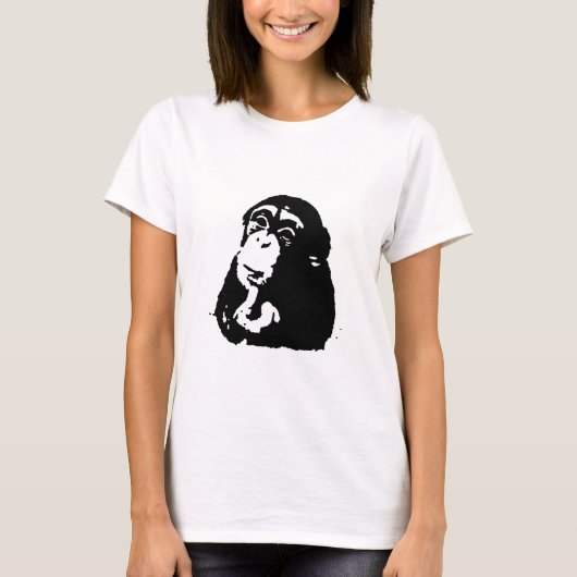 Pop Art Thinking Chimpanzee T-Shirt (Vorderseite)