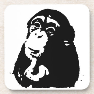 Pop Art Thinking Chimpanzee Untersetzer