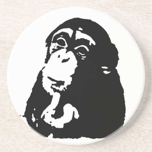 Pop Art Thinking Chimpanzee Untersetzer (Vorne)