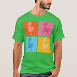 Pop Art Tierfreund Vogelzüchter Bauer Gänse T-Shirt