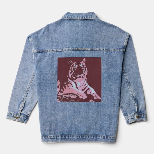 Pop Art Tiger0 Jeansjacke (Rückseite)