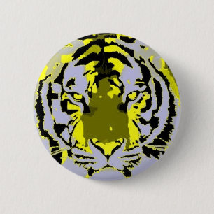 Pop Art Tiger Button