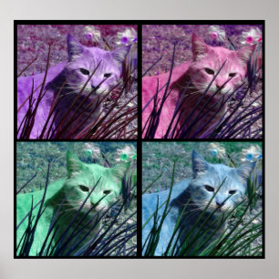 Pop Art Tiger Cat Poster