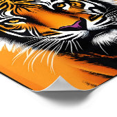 Pop Art Tiger Grid Bold Wall Art Poster (Ecke)