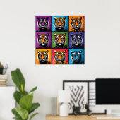 Pop Art Tiger Grid Bold Wall Art Poster (Heimbüro)