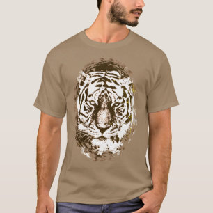 Pop Art Tiger Head Elegante Modern Template Pebble T-Shirt