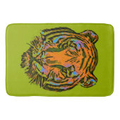 Pop Art TIGER HEAD + Ihr Backgr. Ideen Badematte (Vorderseite)
