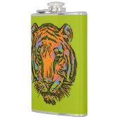 Pop Art TIGER HEAD + Ihr Backgr. Ideen Flachmann (Links)