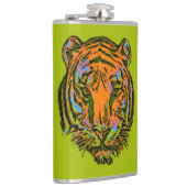 Pop Art TIGER HEAD + Ihr Backgr. Ideen Flachmann (Rechts)