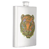 Pop Art TIGER HEAD + Ihr Backgr. Ideen Flachmann (Rechts)