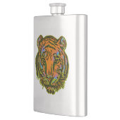 Pop Art TIGER HEAD + Ihr Backgr. Ideen Flachmann (Links)