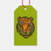 Pop Art TIGER HEAD + Ihr Backgr. Ideen Geschenkanhänger (Rückseite)