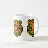 Pop Art TIGER HEAD + Ihr Backgr. Ideen Kaffeetasse (VorderseiteRechts)