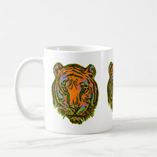 Pop Art TIGER HEAD + Ihr Backgr. Ideen Kaffeetasse
