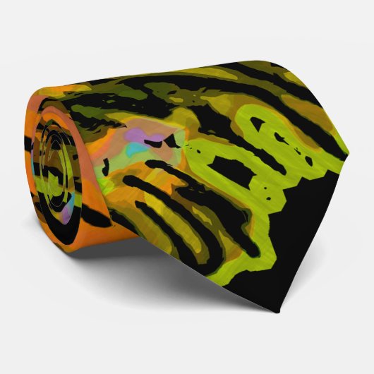 Pop Art TIGER HEAD + Ihr Backgr. Ideen Krawatte (Gerollt)