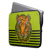 Pop Art TIGER HEAD + Ihr Backgr. Ideen Laptopschutzhülle (Vorderseite Links)