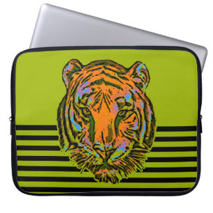 Pop Art TIGER HEAD + Ihr Backgr. Ideen Laptopschutzhülle