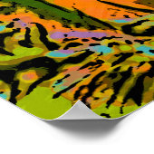 Pop Art TIGER HEAD + Ihr Backgr. Ideen Poster (Ecke)