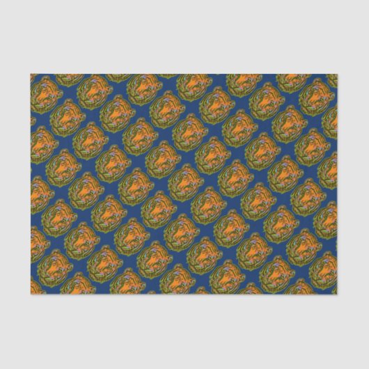 Pop Art TIGER HEAD + Ihr Backgr. Ideen Seidenpapier (Vorderseite)