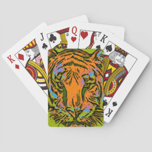 Pop Art TIGER HEAD + Ihr Backgr. Ideen Spielkarten