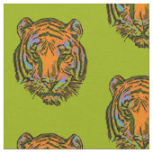 Pop Art TIGER HEAD + Ihr Backgr. Ideen Stoff (Nahaufnahme)