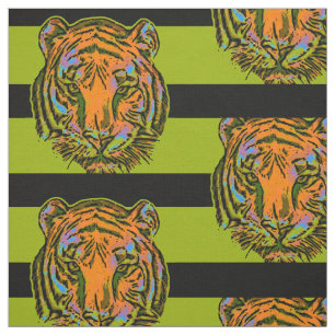 Pop Art TIGER HEAD + Ihr Backgr. Ideen Stoff