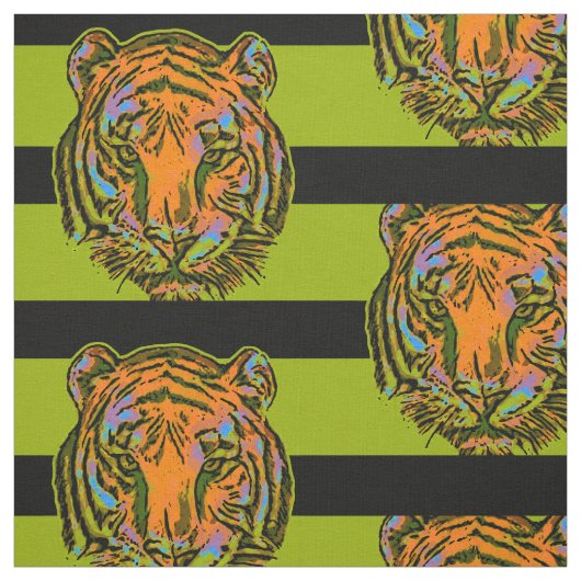 Pop Art TIGER HEAD + Ihr Backgr. Ideen Stoff (Muster)