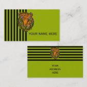 Pop Art TIGER HEAD + Ihr Backgr. Ideen Visitenkarte (Vorne/Hinten)