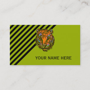 Pop Art TIGER HEAD + Ihr Backgr. Ideen Visitenkarte