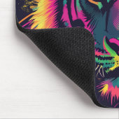 Pop Art Tiger Illustration mit Neon Colors Mousepad (Ecke)